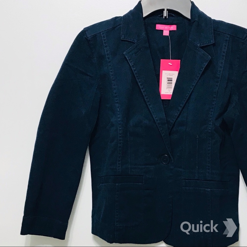 sz S - NWT Isaac Mizrahi Navy Button Notched Collar Jacket